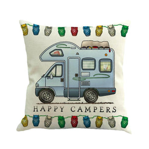 Housses de coussin en lin Happy Campers RV