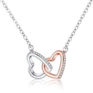 Cross-border Amazon Rose Gold Color Separation Double Ring Necklace