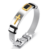 Cross Adjustable Stainless Steel Bracelets
