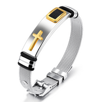 Cross Adjustable Stainless Steel Bracelets