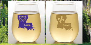 LOUISIANA COLLECTION - Home State - Stemless Shatterproof Wine Glasses (2 Pack)