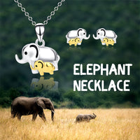 European and American fashion trend elephant 925 silver earrings necklace
