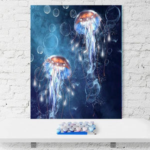Méduse aquatique impression sur toile affiche 