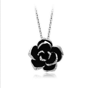 Beautiful Black Rose Pendant