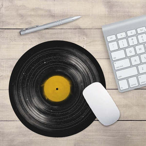 Vinyl Record Print Round Mouse Pads