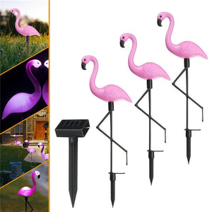 Lampes solaires sur piquet de pelouse Flamingo