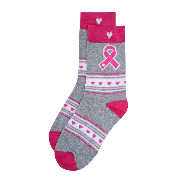 Breast Cancer Ribbon Novelty Socks