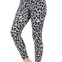 Grey Leopard Print Leggings
