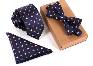 Conjuntos de regalo de corbata y pajarita delgadas