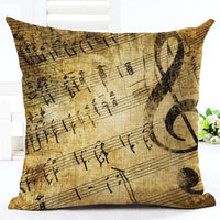 Musical Note Themed Throw Pillow Covers
