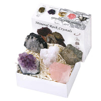 Caja de regalo de cristales de roca mineral