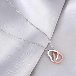 Cross-border Amazon Rose Gold Color Separation Double Ring Necklace