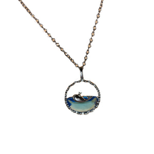 Collier de naissance de baleine vous a une niche de baleine fantaisie féminine, collier de mer bleue