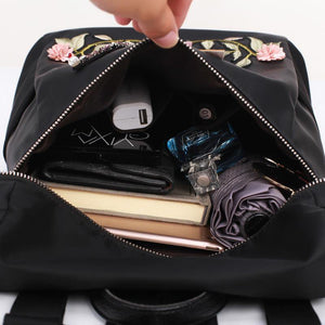 Dragonfly Embroidered Handbag Convertible Backpack
