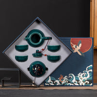 Juego de té de cerámica Kung Fu, conjunto con caja de regalo, regalo pequeño de negocios
