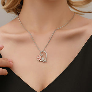 Rose Heart Zircon Necklace