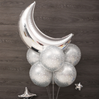 Globos de decoración de cumpleaños con tema espacial de cielo estrellado
