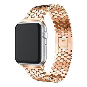 Fish Scale Style Metal Apple Watch Band