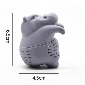 Infuseur à thé en silicone en forme d'hippopotame