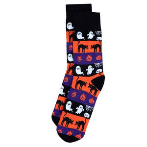 Halloween Ghosts and Pumpkin Novelty Socks (Mens)