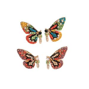Colorful Crystal Butterfly Earrings