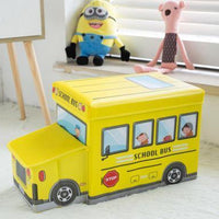 Tabouret de rangement pour coffre à jouets de police de camion de pompiers d'autobus scolaire