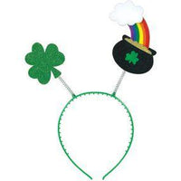 Irish Shamrock Headband Green Striped Socks Set