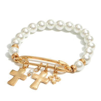 Bracelets à breloques avec épingle de sûreté en perles de pierre naturelle
