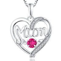 S925 Silver Pulsatile Heart MoM Necklace Mother's Day Gift Birthstones Smart Pendant