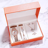 Conjuntos de regalo de reloj de joyería de moda Swan
