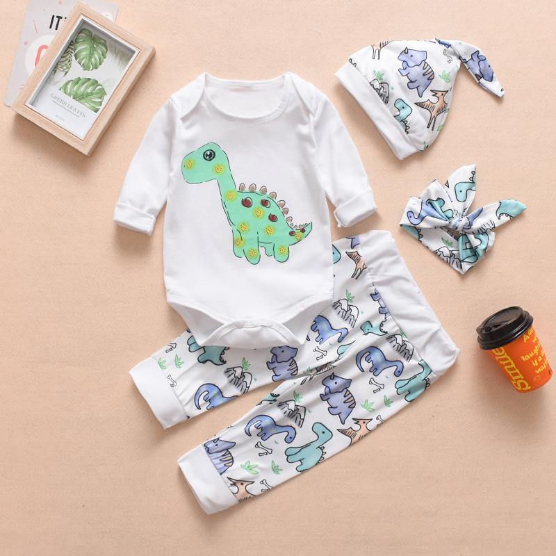 Dinosaur Print Outfit (Baby - 4 Pcs)