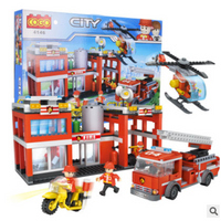 Conjuntos de bloques de construcción de ciudad de rescate de incendios