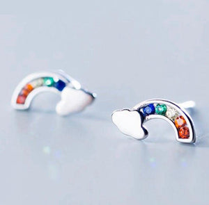 Rainbow Cloud Stud Earrings