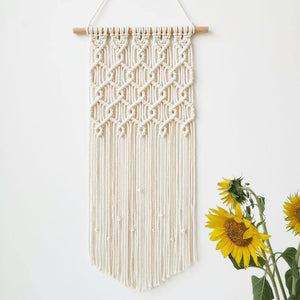 Bohemian Handwoven Cotton Rope Tassel Tapestry