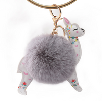 Llama Puff Keychain