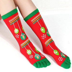 Chaussettes de Noël à cinq doigts