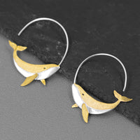 Boucles d'oreilles baleine Kunpeng, conception artistique naturelle simple
