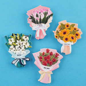 3D Cultural And Creative Resin Stereo Bouquet Fridge Stickers