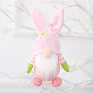 Colgante de adorno de muñeca de gnomo de conejito de Pascua