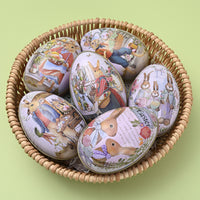 Nuevo Caja de lata creativa para huevos de hojalata decorativa
