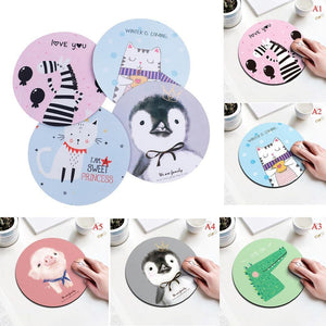 Cartoon Animal Print Round Mouse Pads
