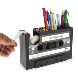 Dévidoir de cassettes rétro et porte-stylos