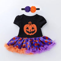 Robe Tutu Barboteuse d'Halloween et Bandeau (Bébé)
