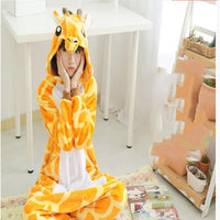 Pijama de una pieza con capucha de jirafa (adulto)