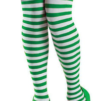 Conjunto de calcetines de rayas verdes con diadema de trébol irlandés