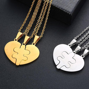 Best Friends Forever Heart Puzzle Necklaces (3 Pcs)