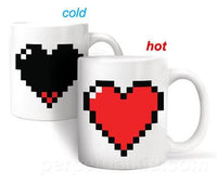 8-bit Pixel Heart Color Changing Mug
