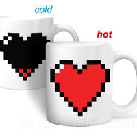 8-bit Pixel Heart Color Changing Mug