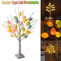 Decoración de Pascua, árbol de abedul de 60cm, huevo de Pascua para el hogar, regalo con luz LED, adornos de mesa para Fiesta de Primavera, regalos ligeros para Fiesta de Pascua para niños
