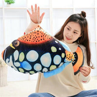 Oreillers décoratifs en peluche d'impression 3D de tortue de mer de poissons tropicaux
